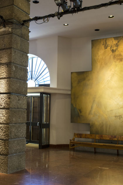 Großes Festspielhaus Foyer with artworks by Robert Longo