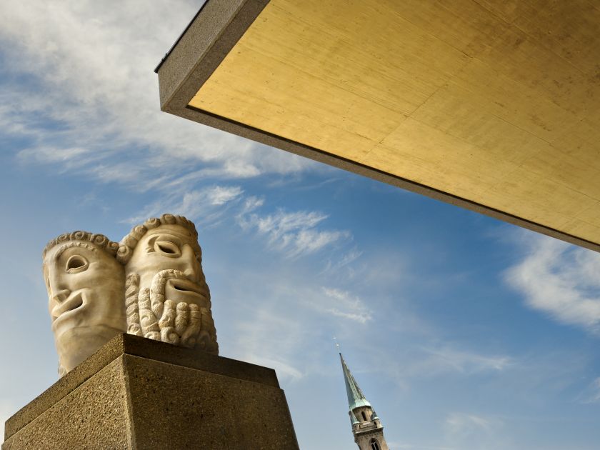 Masks pillar Salzburger Festspiele