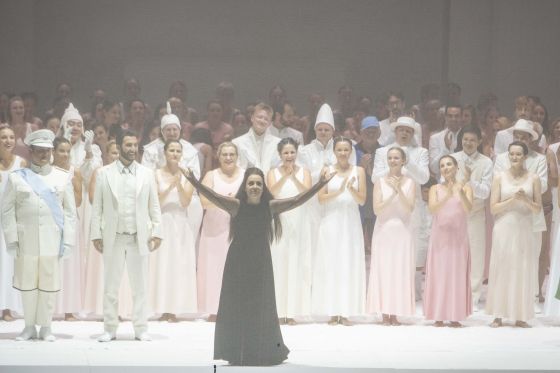 Don Giovanni 2021 · Final Applause: Michael Spyres (Don Ottavio), Vito Priante (Leporello), Nadezhda Pavlova (Donna Anna), Ensemble