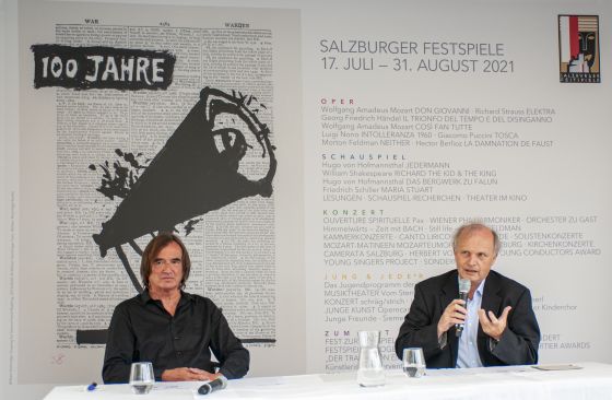 Stimmpädagoge und Gründungsmitglied des Austrian Voice Institute Reinhard Schmid und Festspieldoc Josef Schloemicher Thier