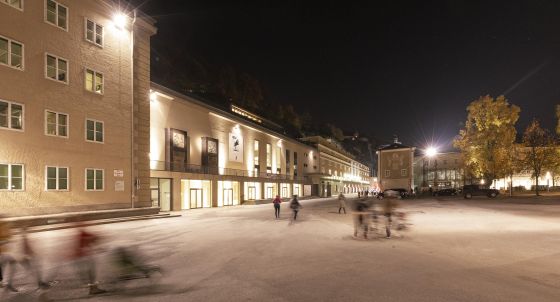 Salzburg Festival Hofstallgasse at night