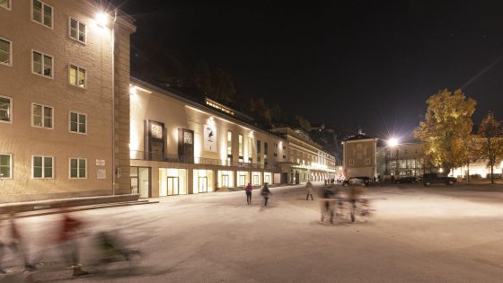 Salzburg Festival Hofstallgasse at night
