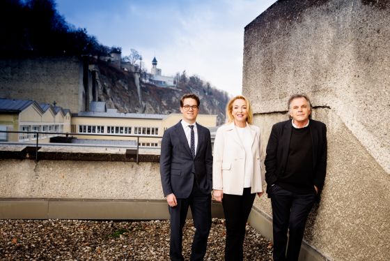 Direktorium Salzburger Festspiele Intendant Markus Hinterhäuser Festspielpräsidentin Kristina Hammer und Lukas Crepaz, Kaufmännischer Direktor