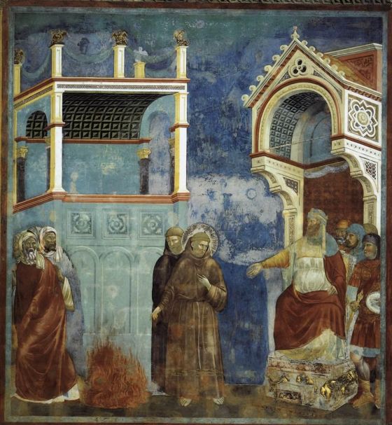 Giotto di Bondone St Francis before the Sultan Trial by Fire