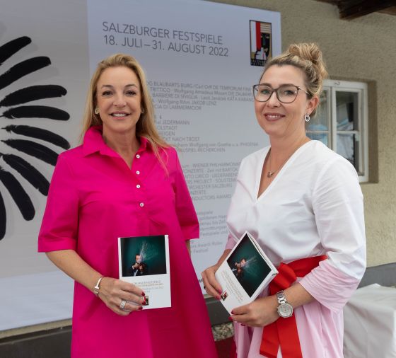 PK Fest zur Festspieleröffnung Präsidentin Salzburger Festspiele Dr Kristina Hammer und Dr Renate Stelzl Fest Organisatorin