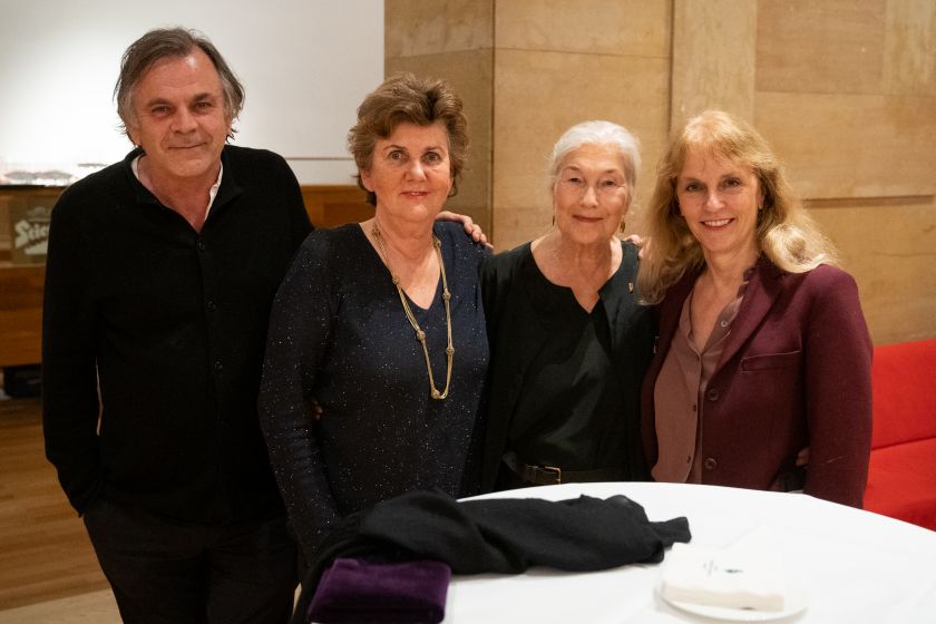 Edith Clever Helga Rabl-Stadler Festspielnadel mit Rubin Intendant Markus Hinterhäuser,Schauspiel Leiterin Bettina Hering